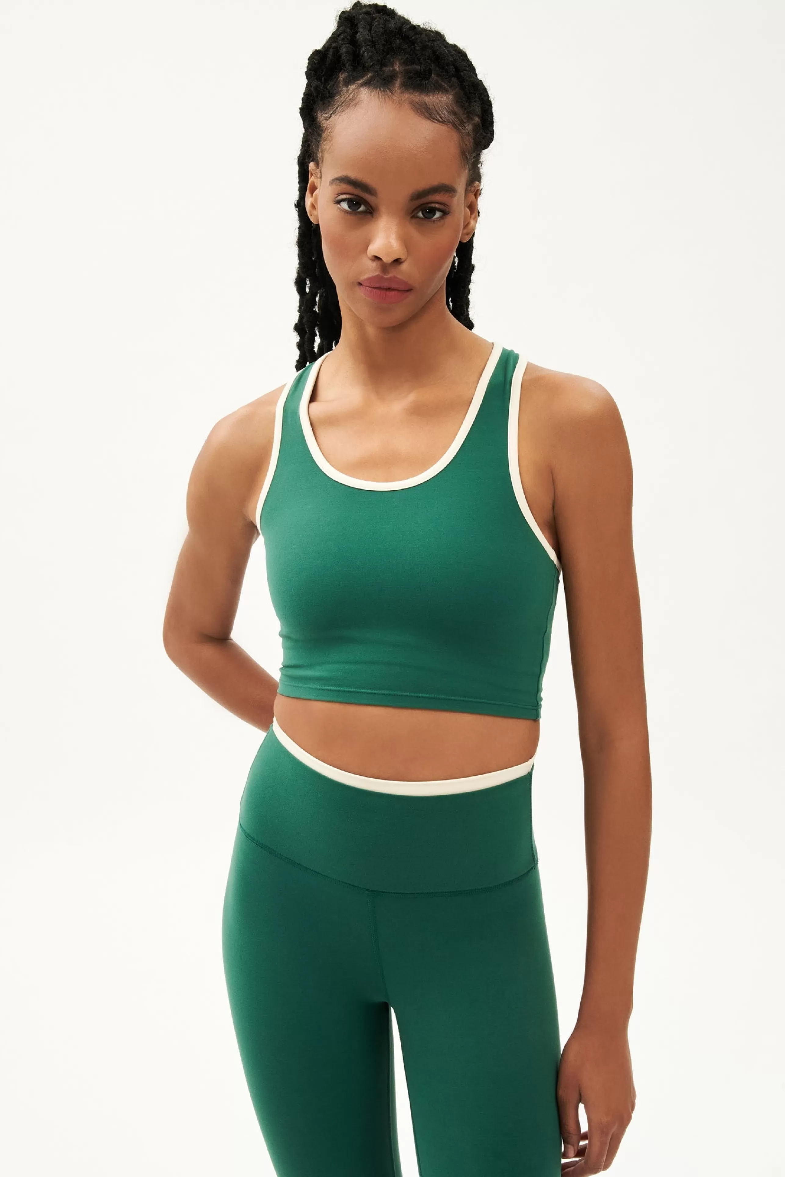 SPLITS59 Athelisure^Amber Airweight Bralette In Arugula/Creme