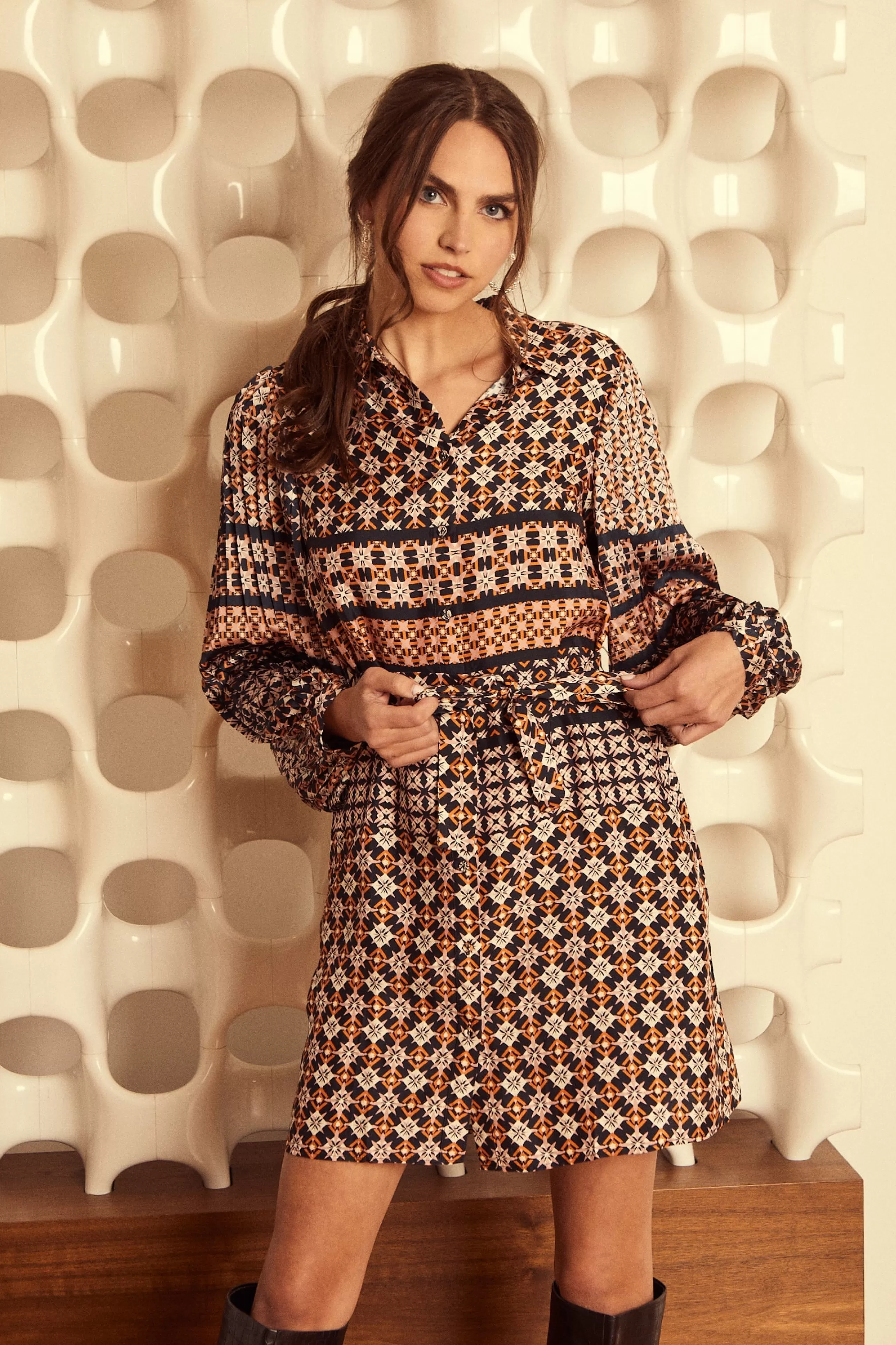 CABALLERO Dress Shop^Austin Dress In Autumn Tile