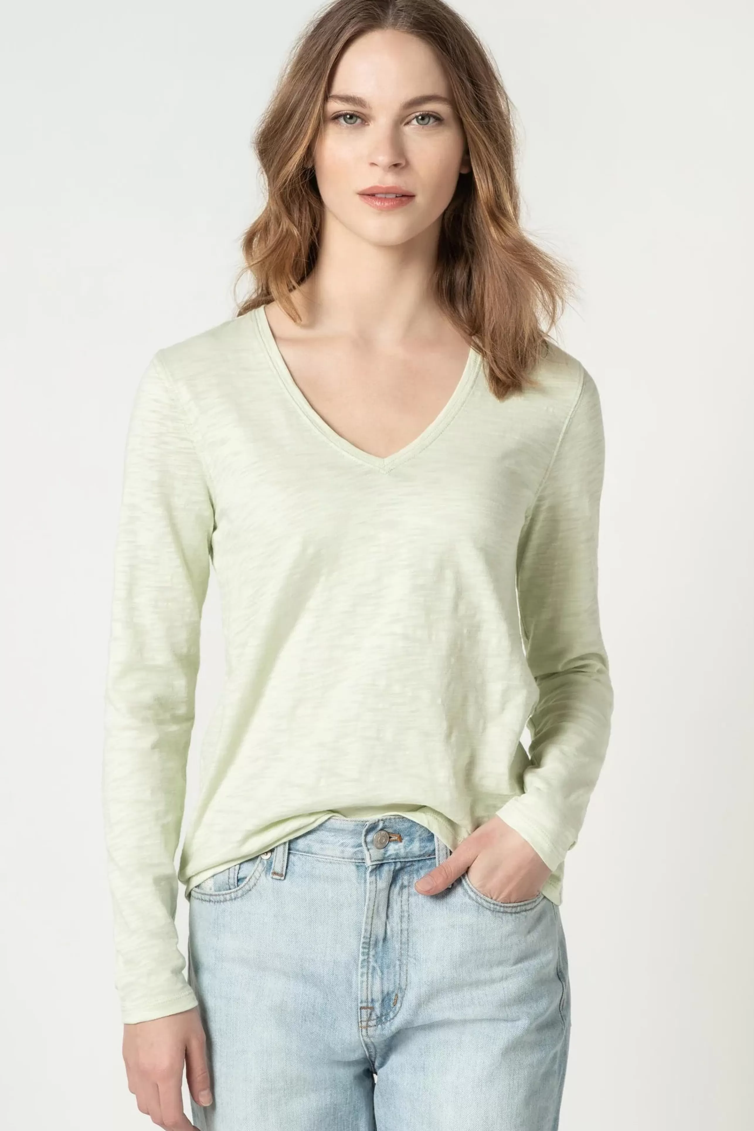 LILLA P Tops^Back Seam Long Sleeve Tee In Meadow *Final Sale*