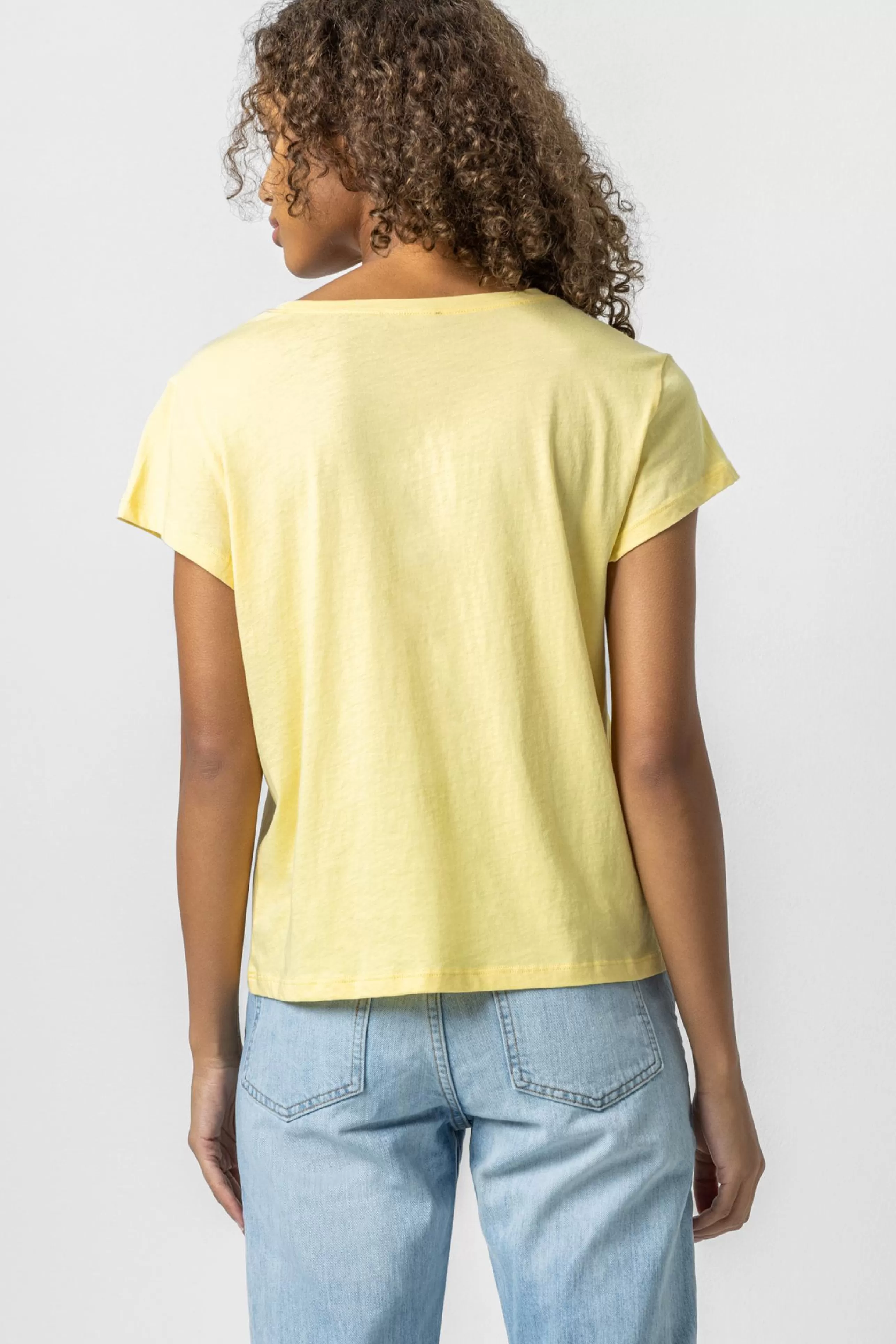 LILLA P Tops^Boxy Pocket Crew Neck Tee In Buttercup *Final Sale*