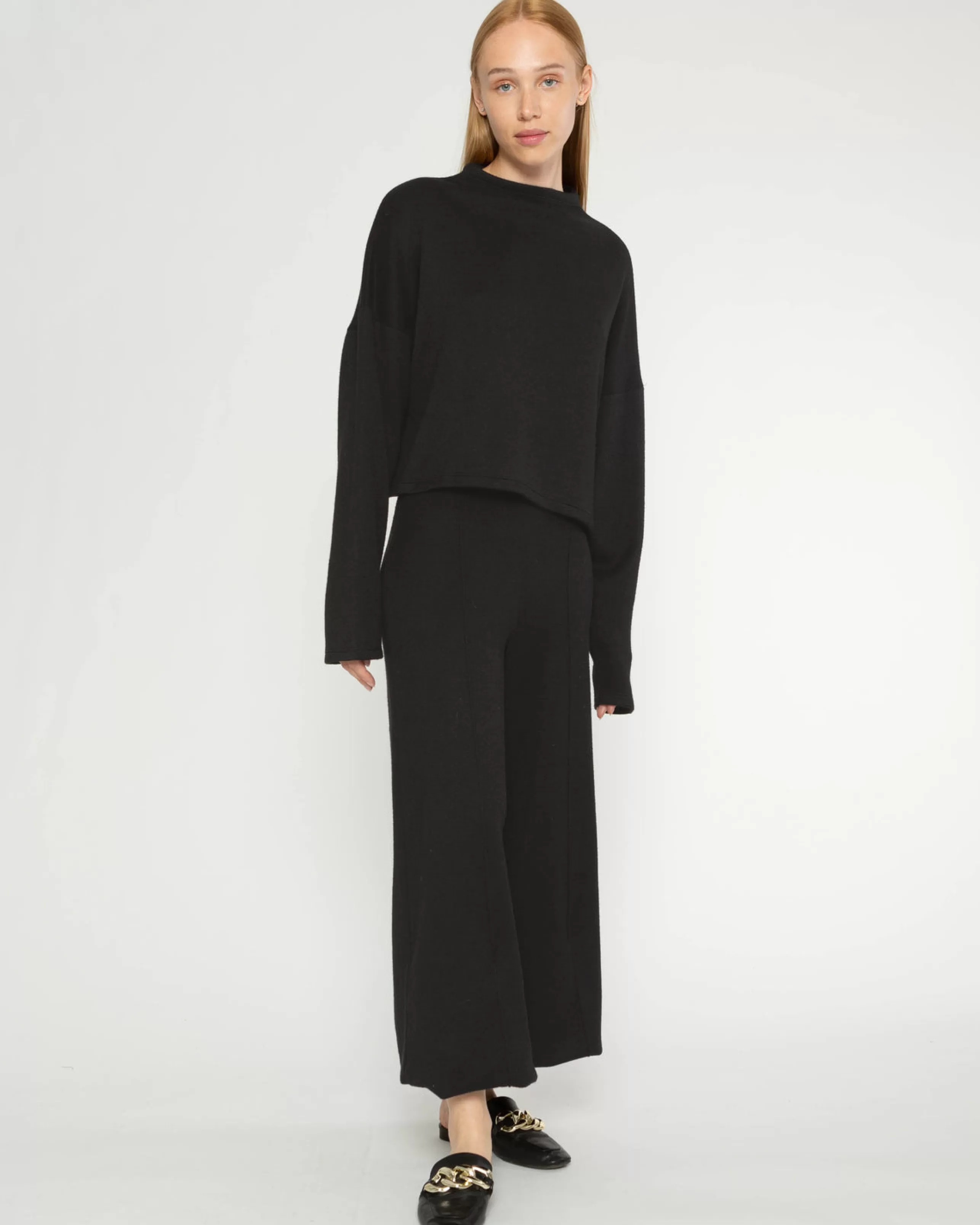 RIPLEY RADER Bottoms^Cashmere-Like Wide Leg Pant In Black