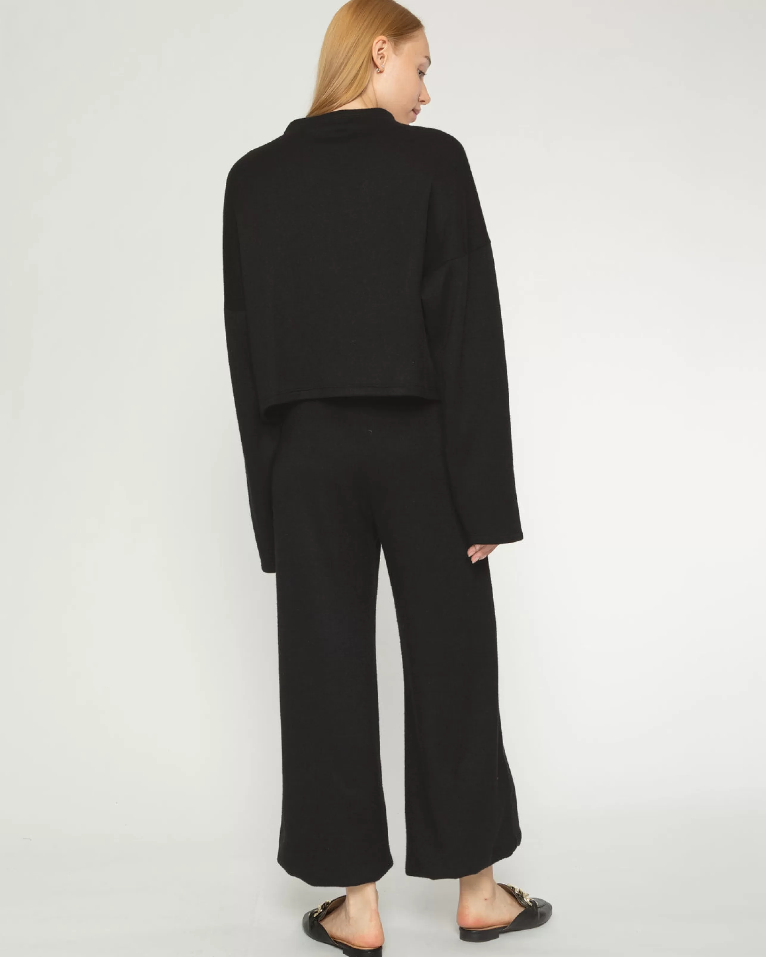 RIPLEY RADER Bottoms^Cashmere-Like Wide Leg Pant In Black