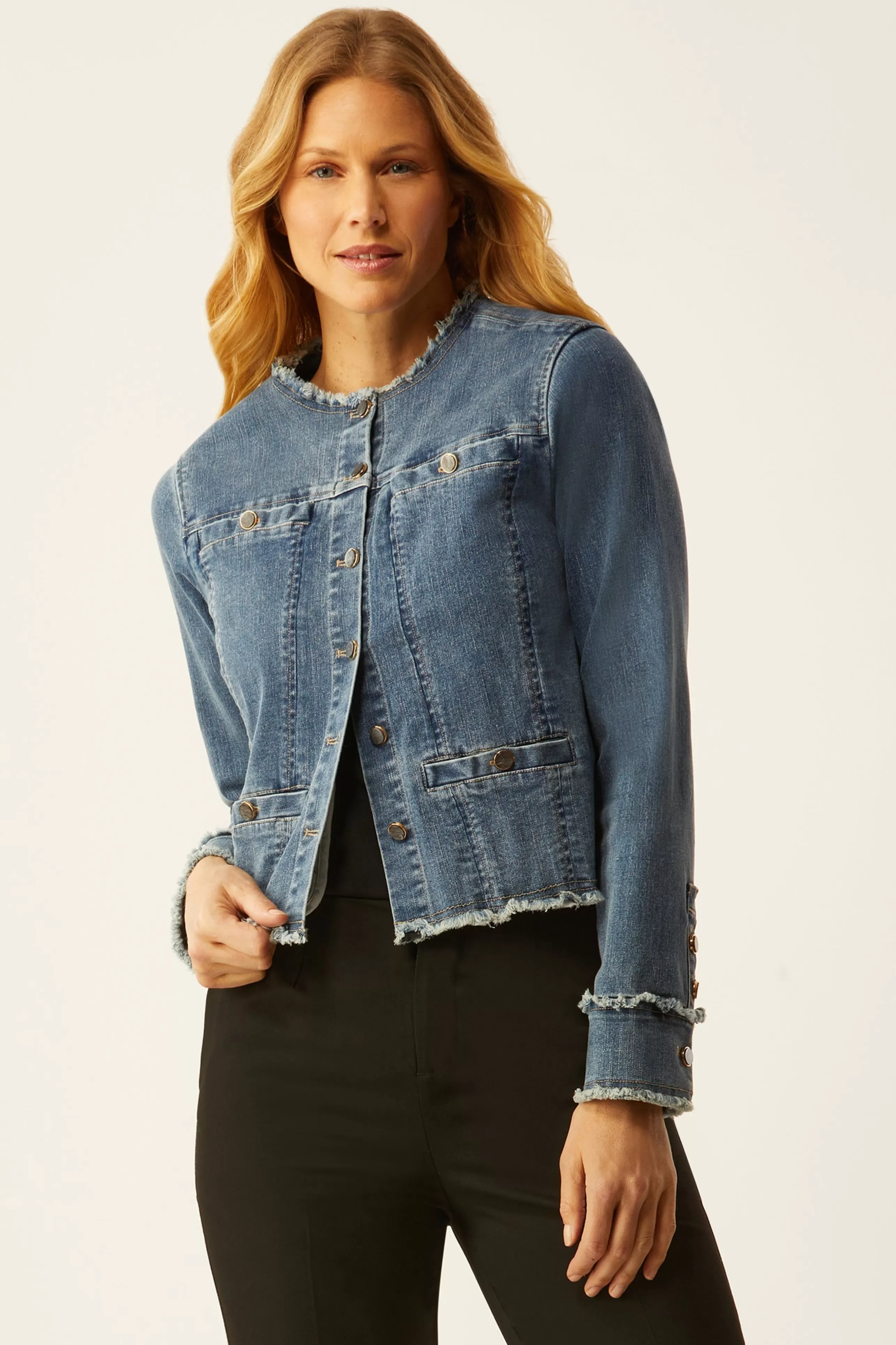 ECRU Outerwear^Collarless Jacket With Fray In Vintage
