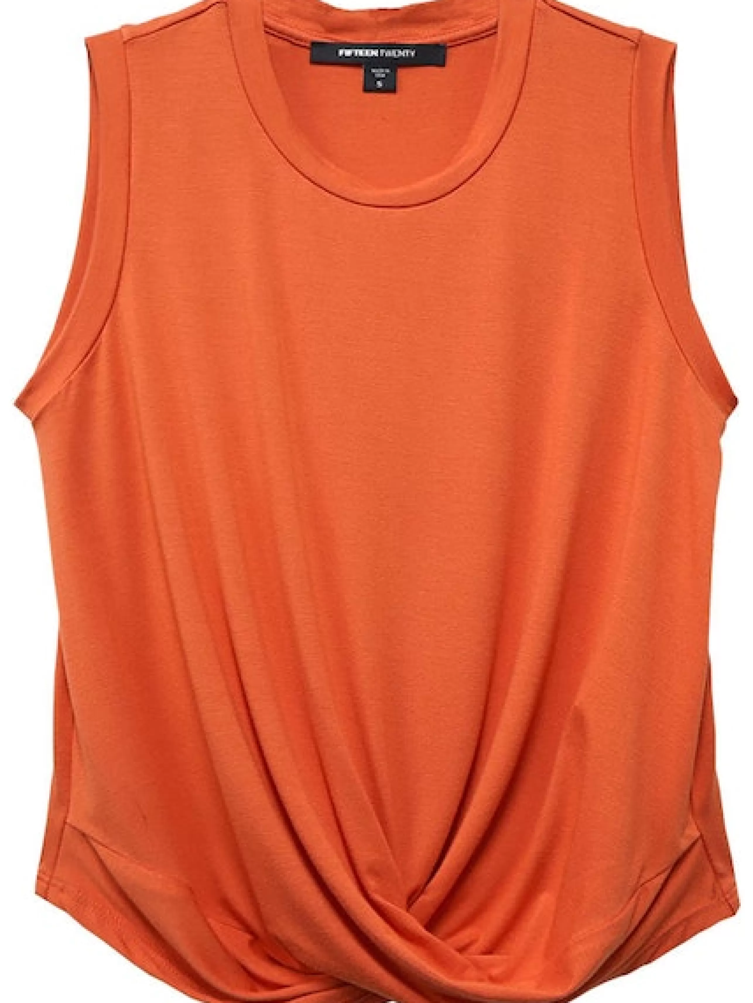 FIFTEEN TWENTY Athelisure^Drape Front Crop Top In Orange *Final Sale*