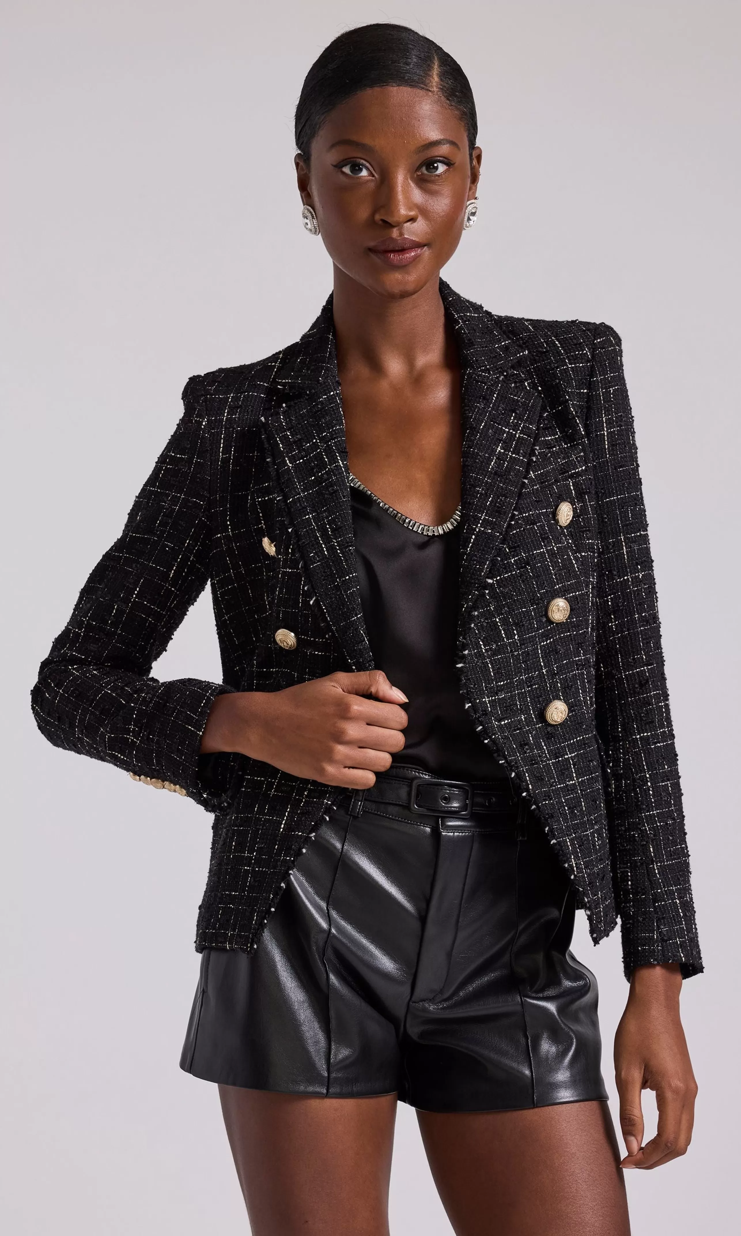 GENERATION LOVE Outerwear^Eliza Tweed Blazer In Black/White Window