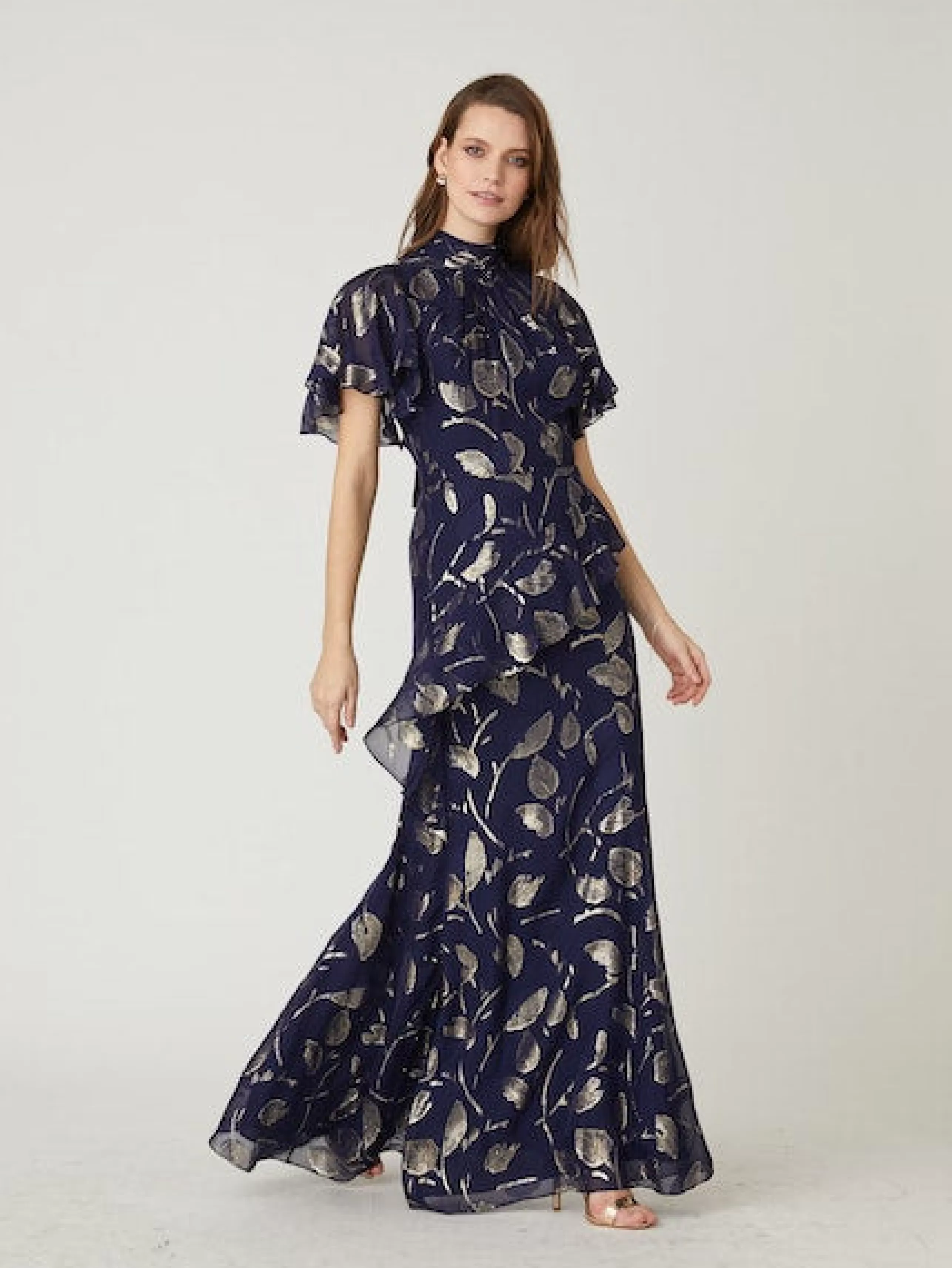 SHOSHANNA Dress Shop^Ellington Dress In Navy/Gold