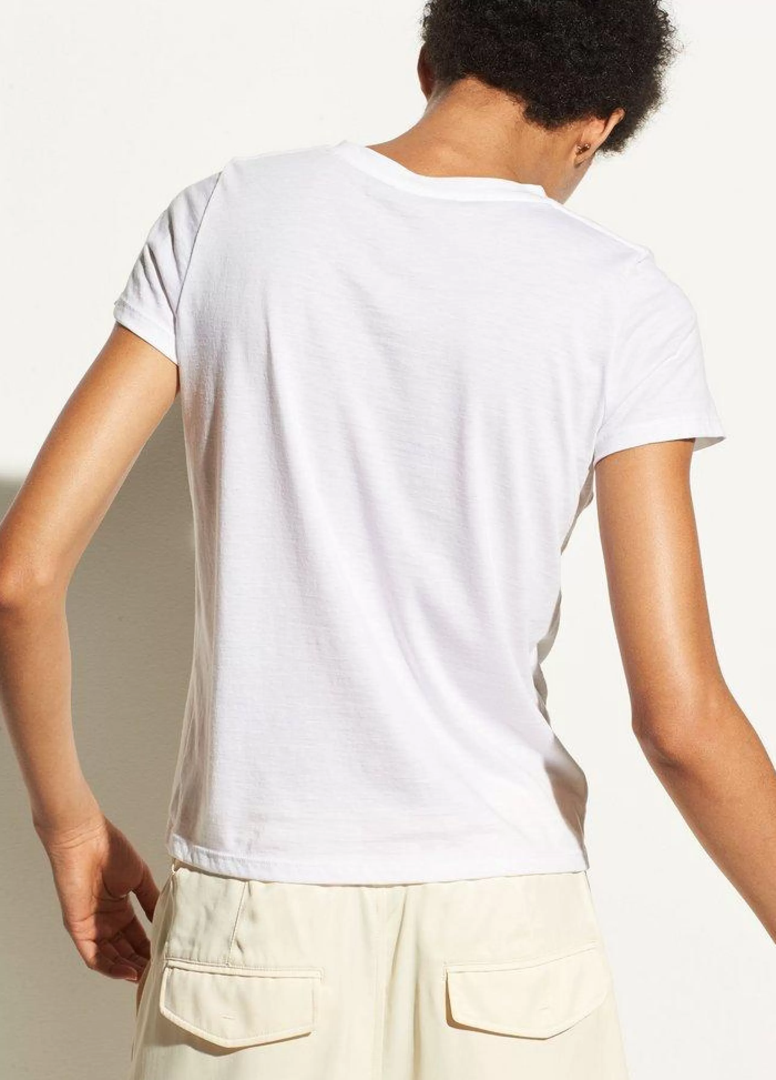 VINCE Tops^Essential Pima Cotton Crew Neck T-Shirt In Optic White