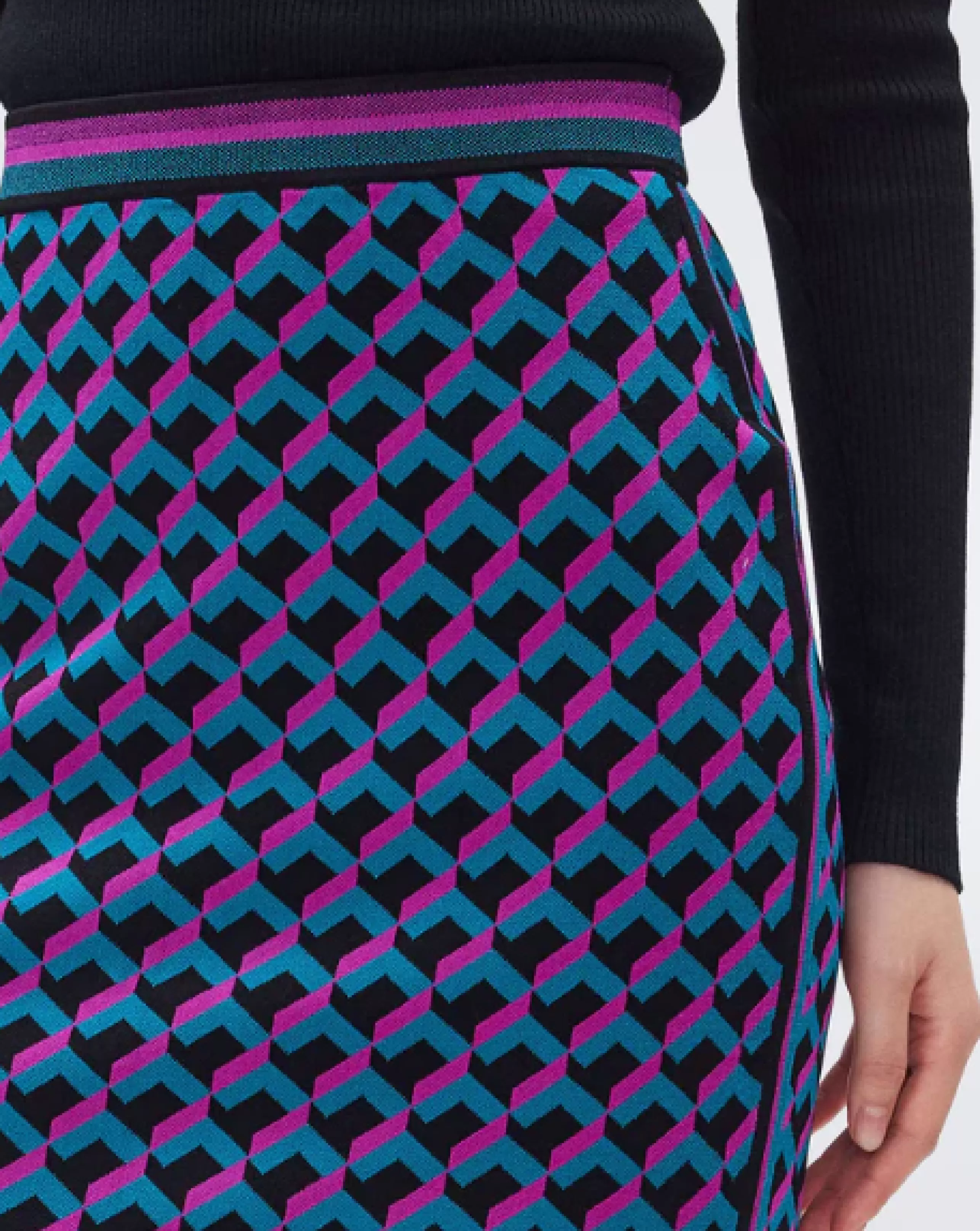 DIANE VON FURSTENBURG Matching Sets^Hazel Knit Jacquard Skirt In 3D Brick Teal