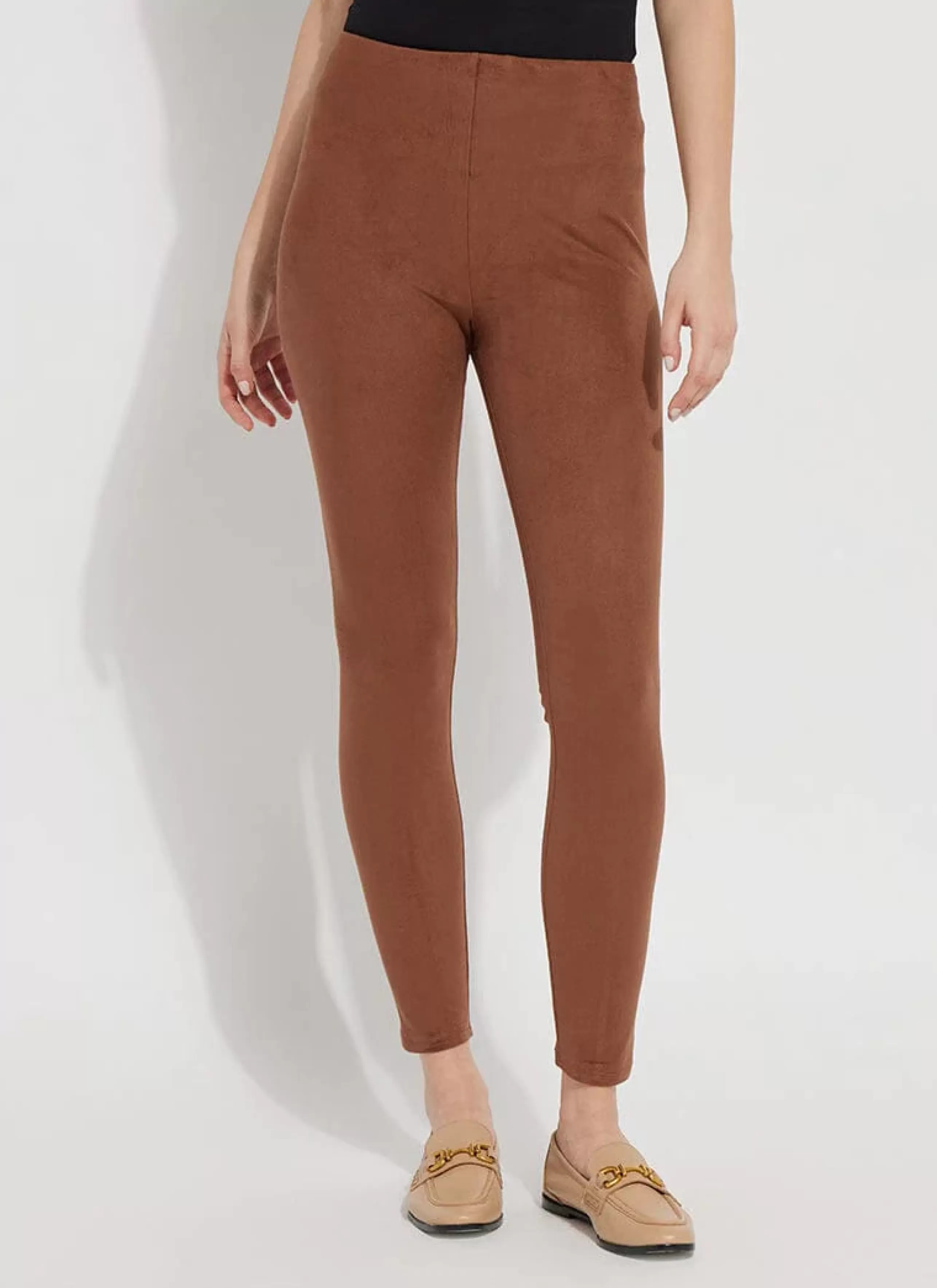 LYSSE Athelisure^Hi Waist Suede Legging In Whiskey