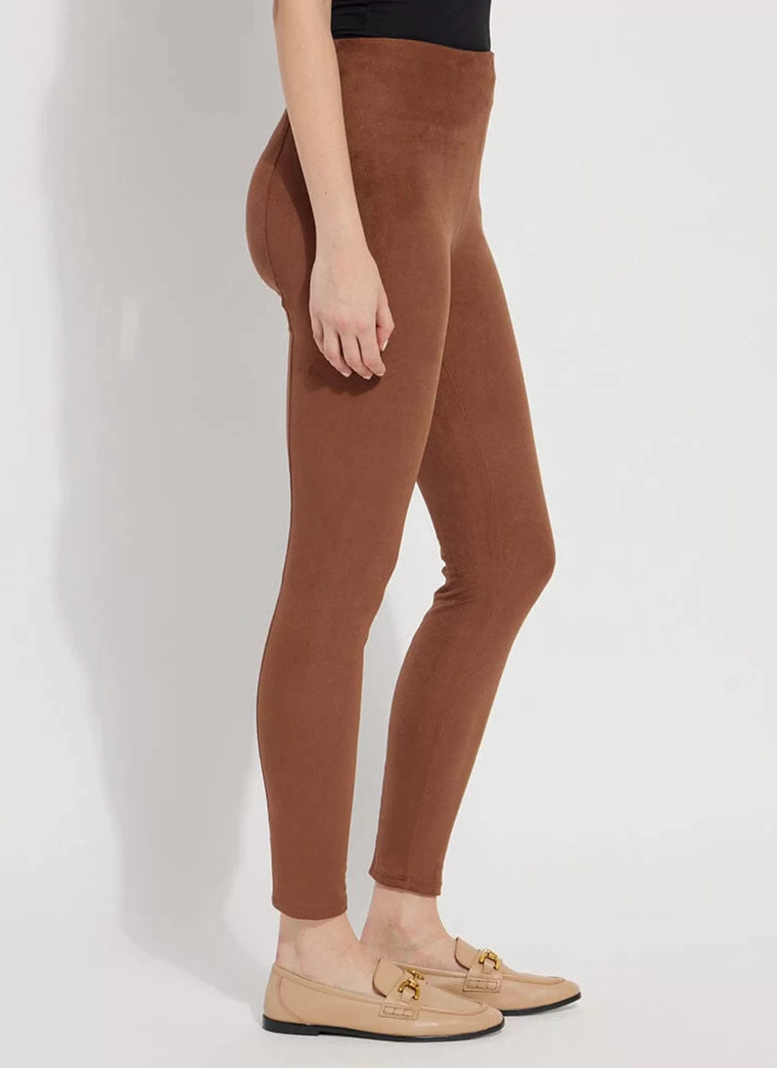 LYSSE Athelisure^Hi Waist Suede Legging In Whiskey