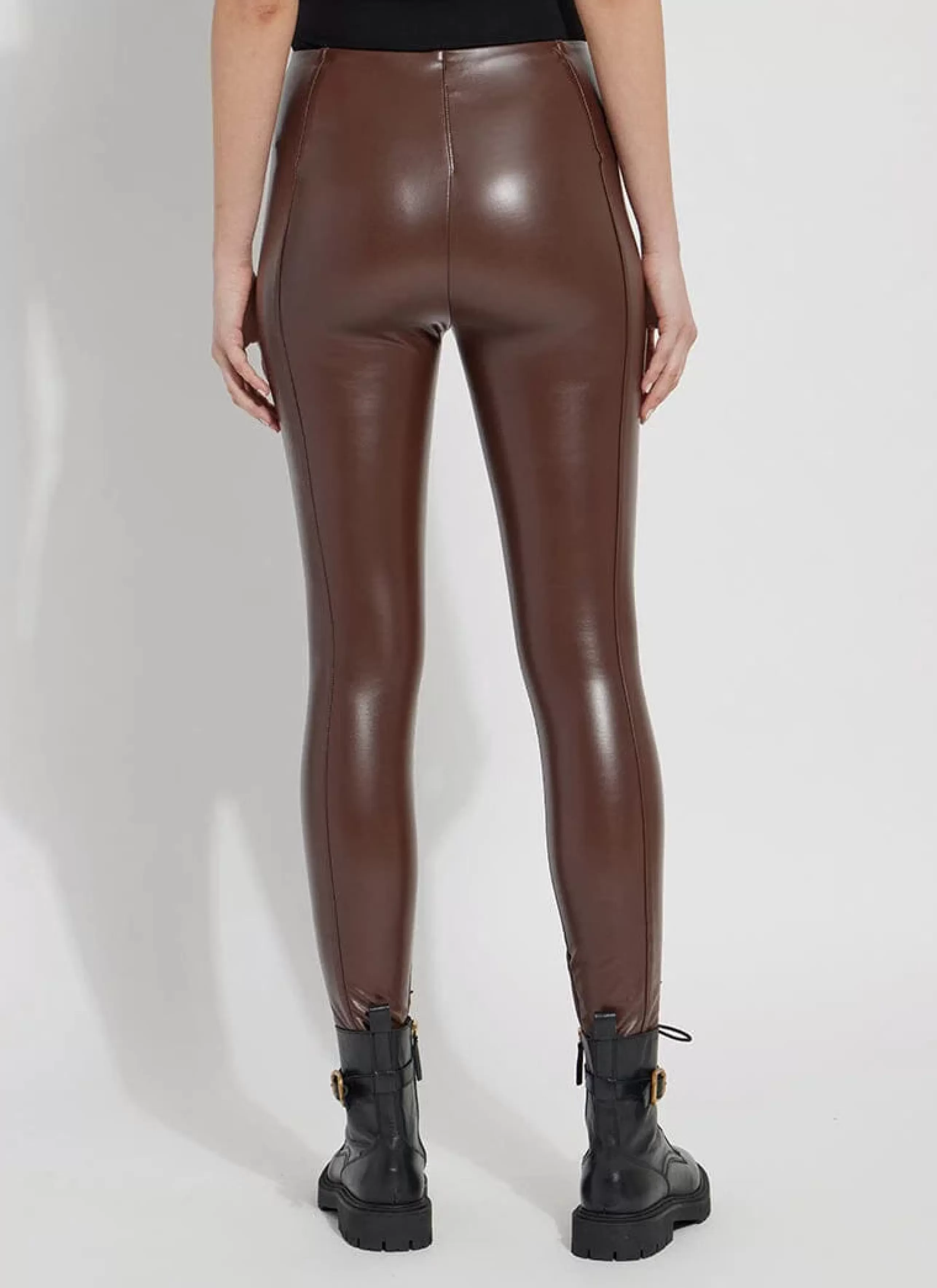 LYSSE Athelisure^Hi Waist Vegan Leather Legging In Cocoa Powder