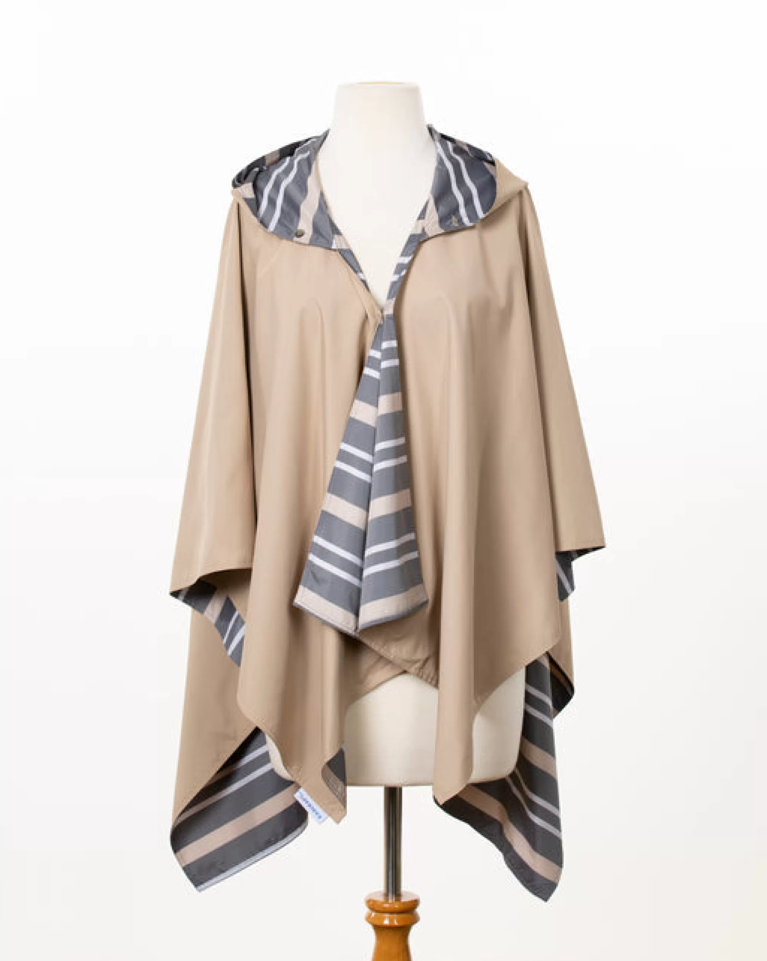 RAINRAPS Tops^Hooded Rainrap Rain Poncho In Camel/Cabana