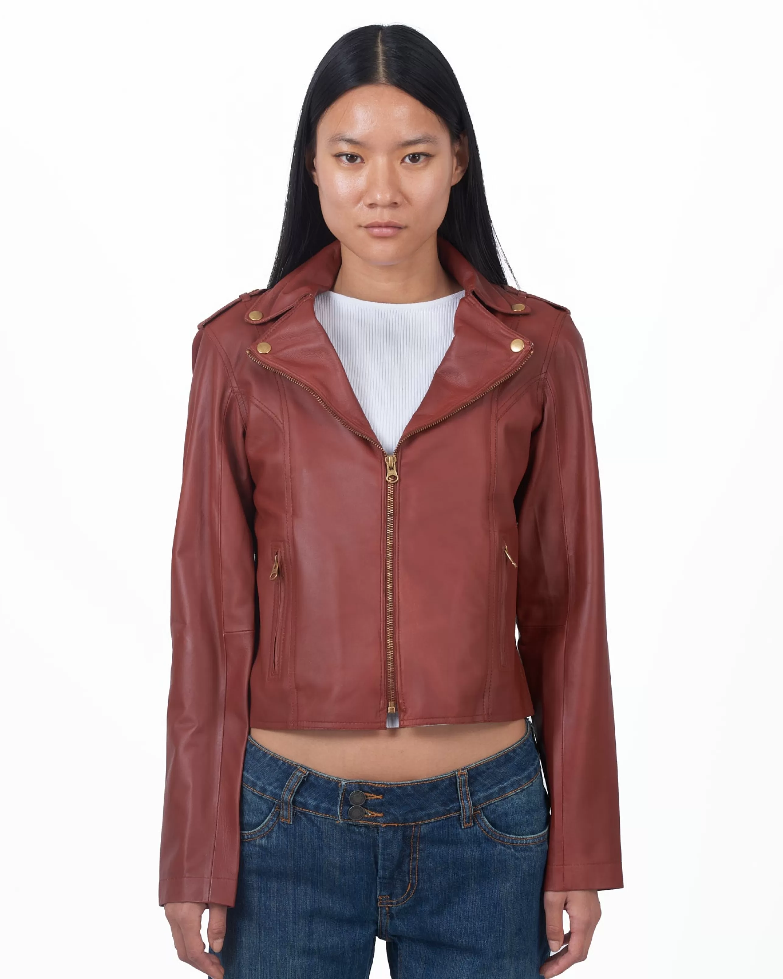 JAKETT Outerwear^Millie Leather Jacket In Salsa