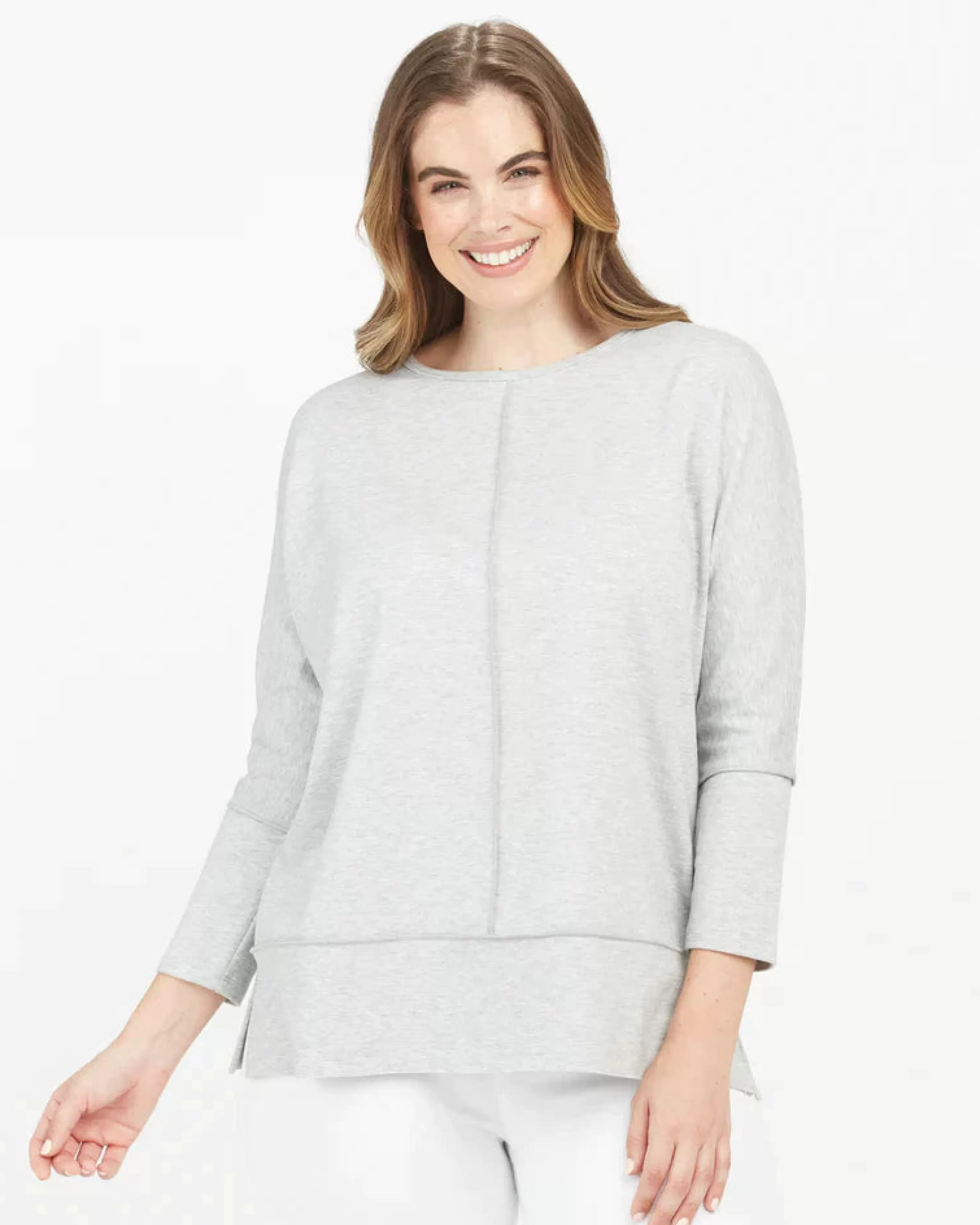 SPANX Tops^Perfect Length Dolman Sleeve Top In Soft Grey Heather