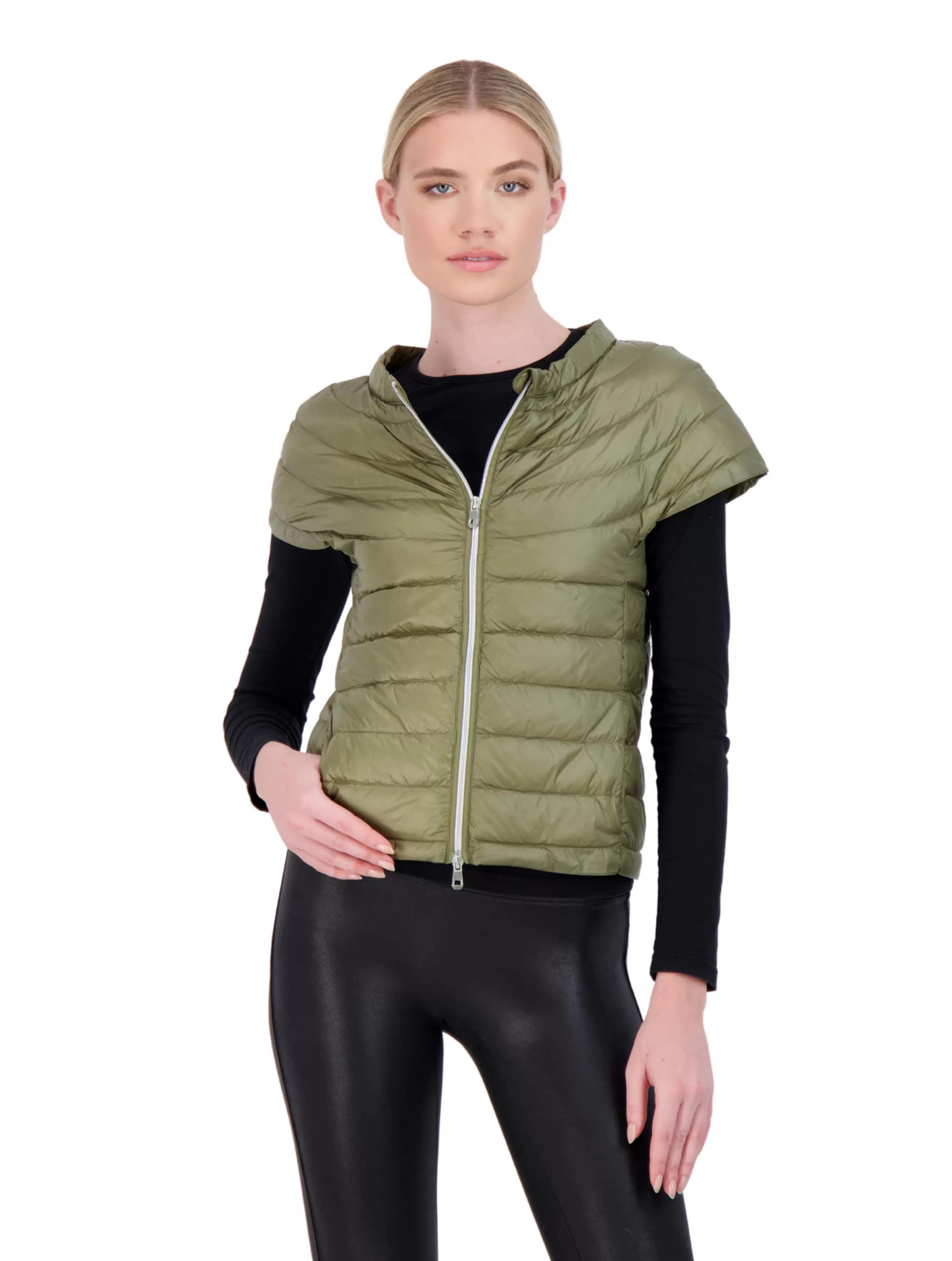 COTES OF LONDON Bottoms^St. Ives Short Sleeve Down Puffer Jacket In Olive