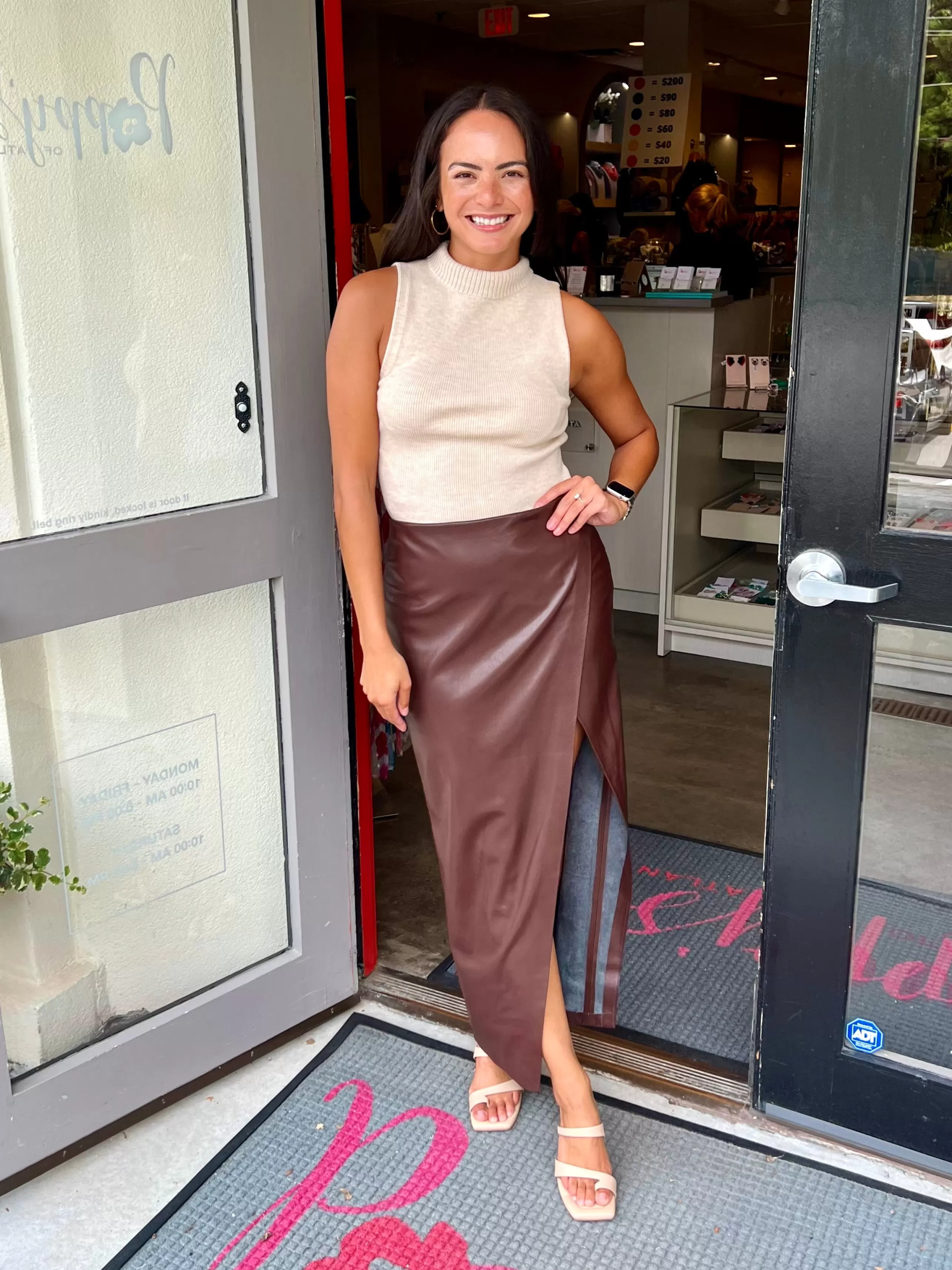 ALICE OLIVIA Dress Shop^Vegan Leather Slip Wrap Maxi Skirt In Toffee