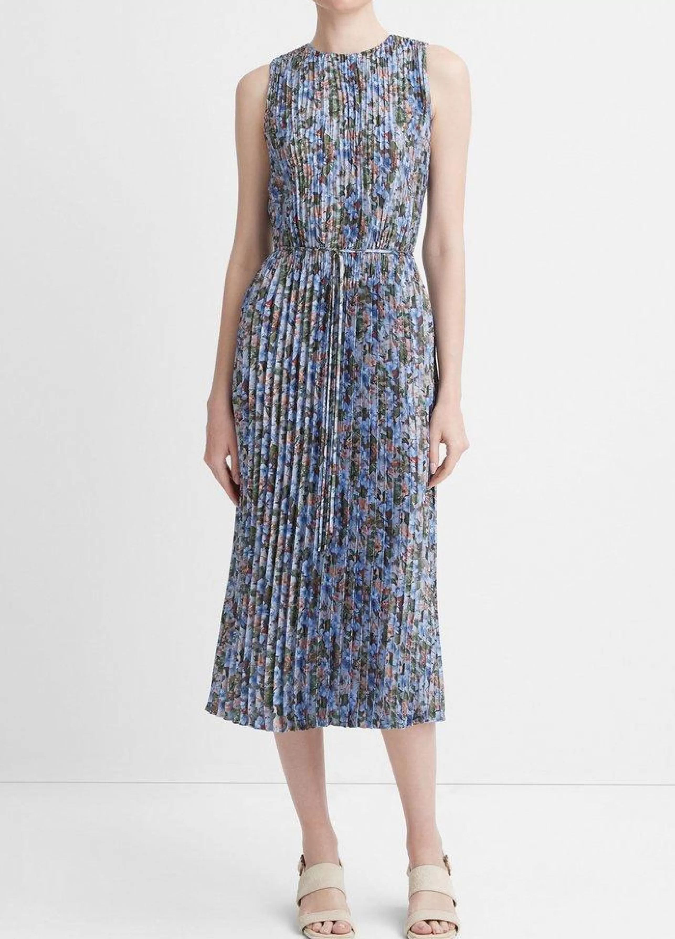 VINCE Dress Shop^Wild Primrose Pintuck-Pleated Dress In Pacific