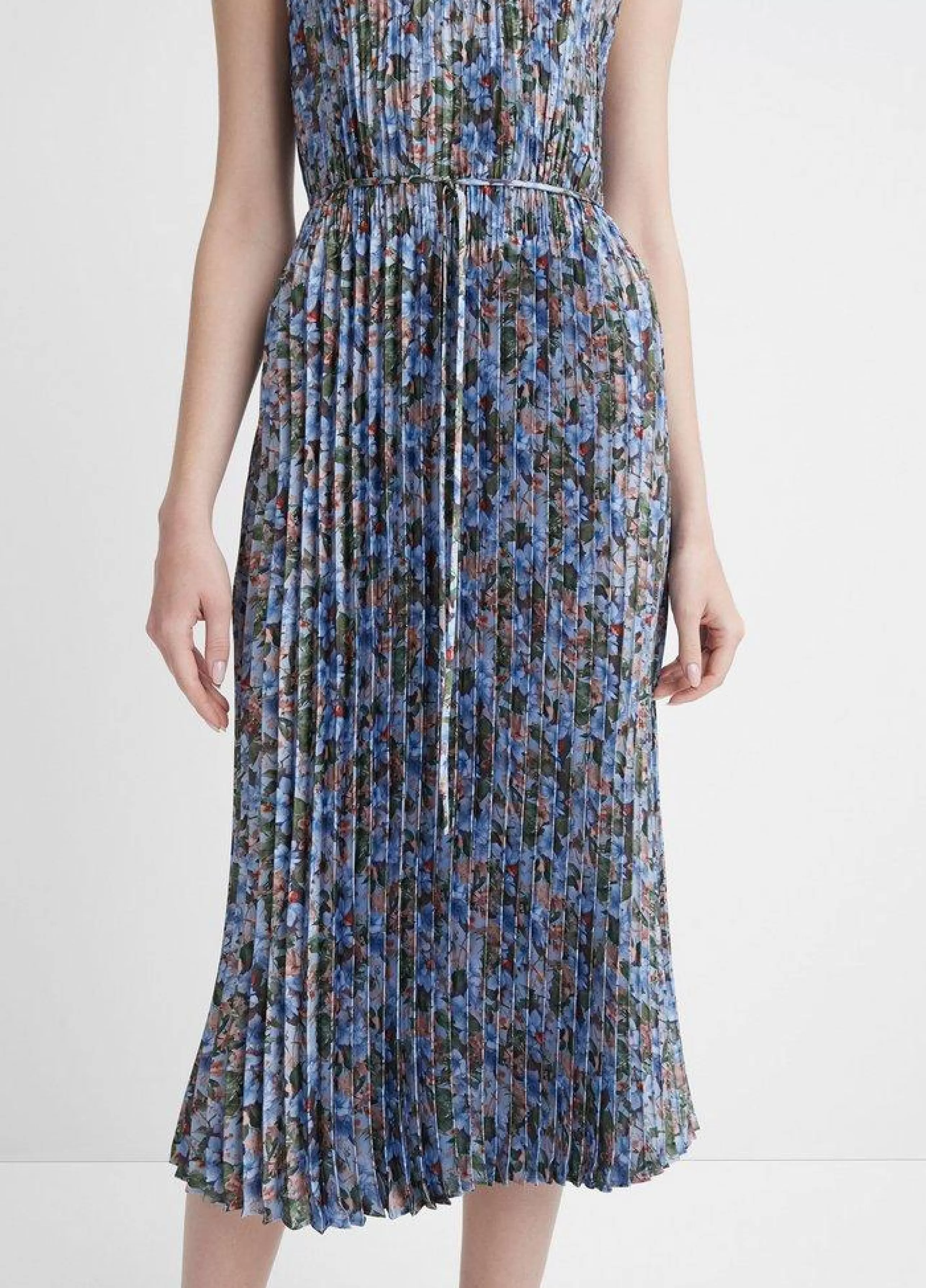 VINCE Dress Shop^Wild Primrose Pintuck-Pleated Dress In Pacific