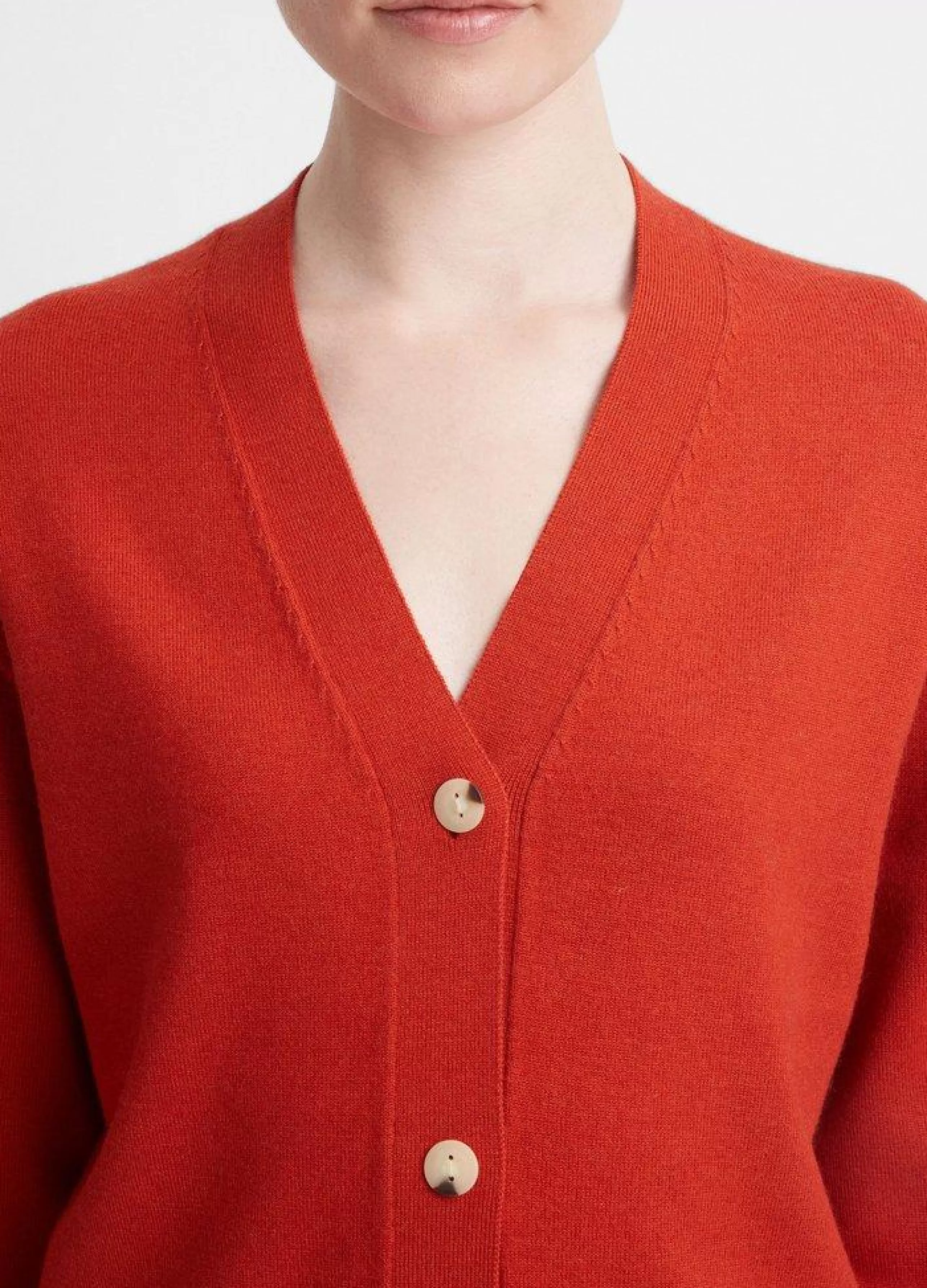 VINCE Matching Sets^Wool-Cashmere High Button Cardigan In Vermillion